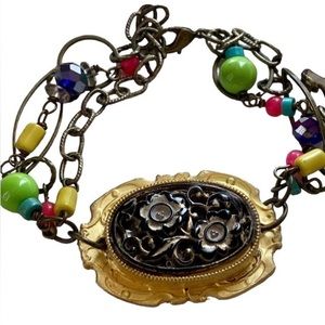 Embellished by Creative CO-OP Copper Glass Resin Agate Bracelet Women’s Jewelry